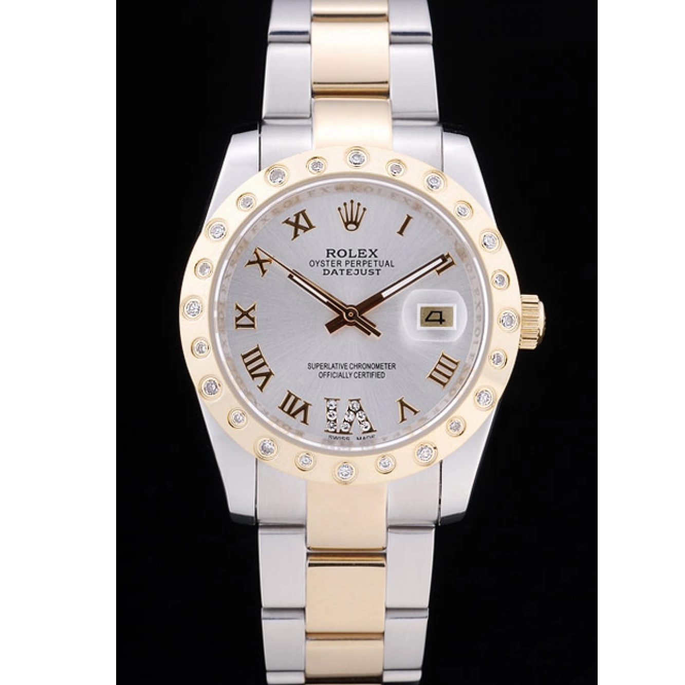 AAA Replica Watches Diamond Rolex 7464 Datejust Bezel Dial White 0725